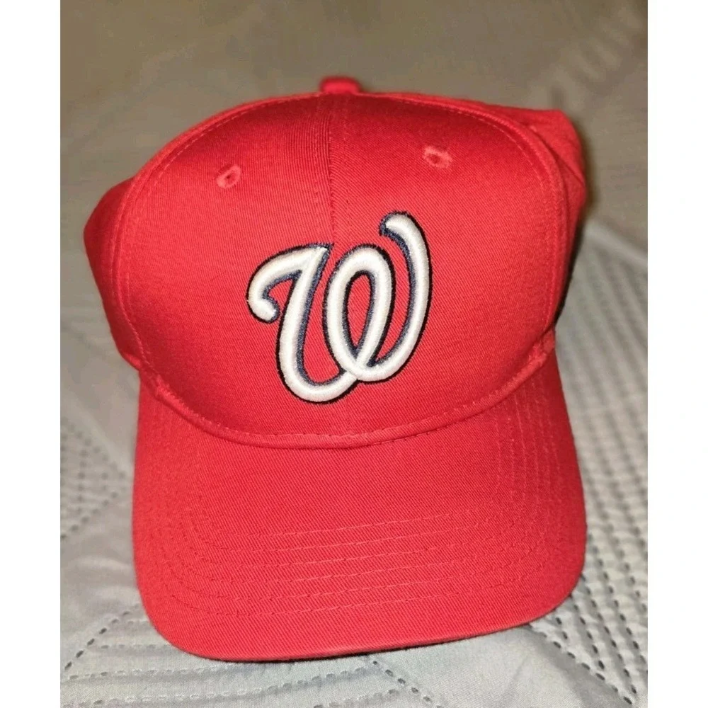 Washington Nationals Youth Hat Red W Logo MLB‎ Baseball Cap Adjustable